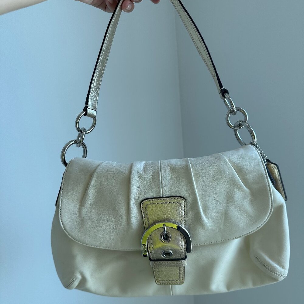 White Leather Coach Bag